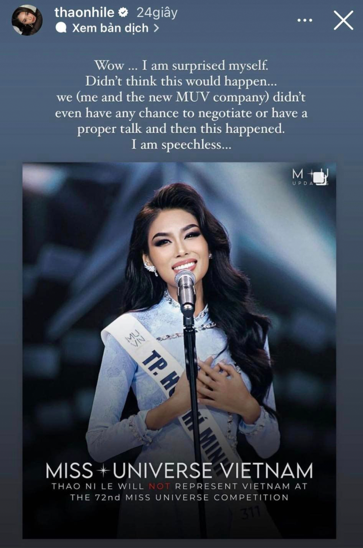 Thảo Nhi Lê 'mệt mỏi' lên tiếng khi mất suất thi Miss Universe 2023: Tôi cạn lời! Ảnh 2