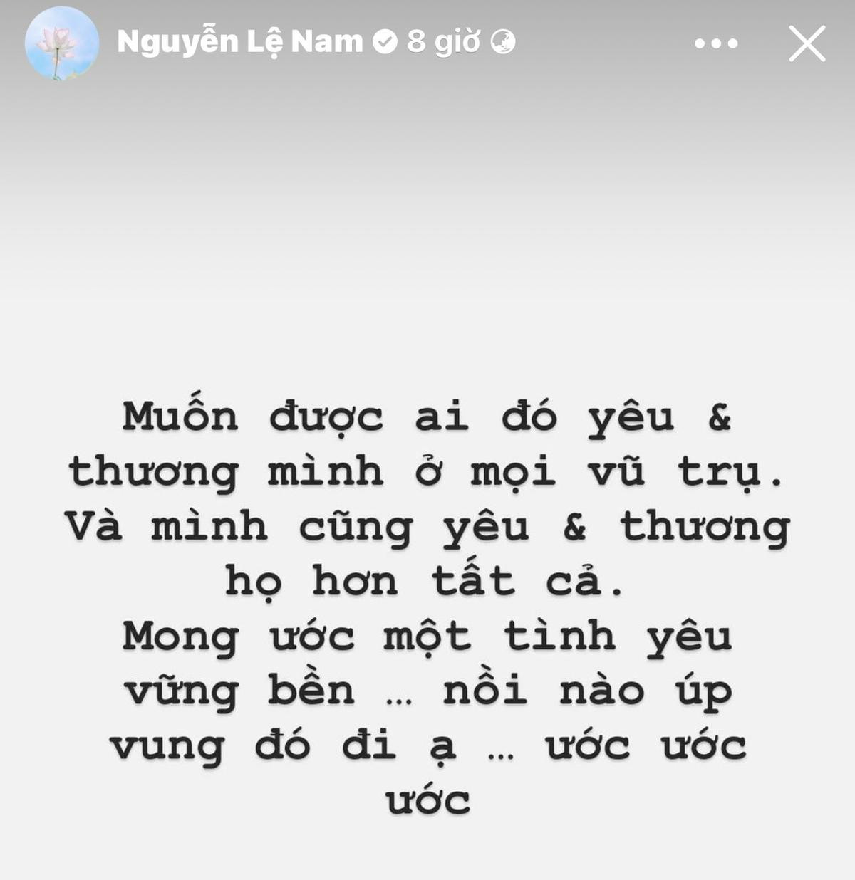 Sau những lần lận đận chuyện tình cảm, Lệ Nam chỉ ước duy nhất điều này Ảnh 2