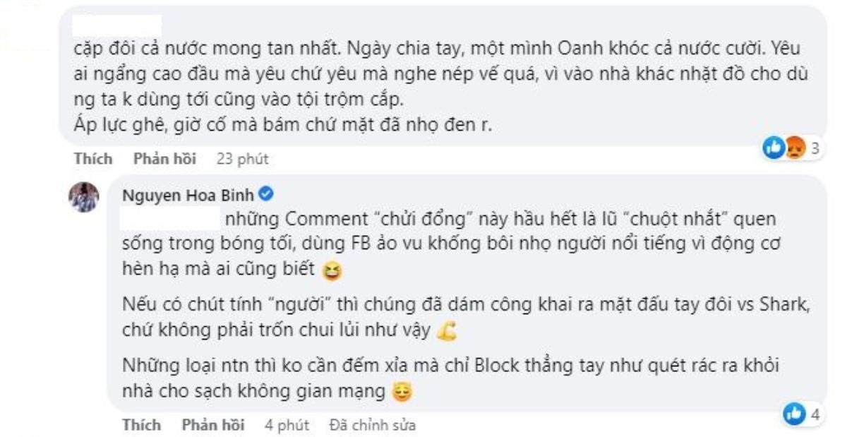 Shark Bình tiếp tục bênh vực Phương Oanh, gọi anti-fan là 'chuột nhắt' Ảnh 4