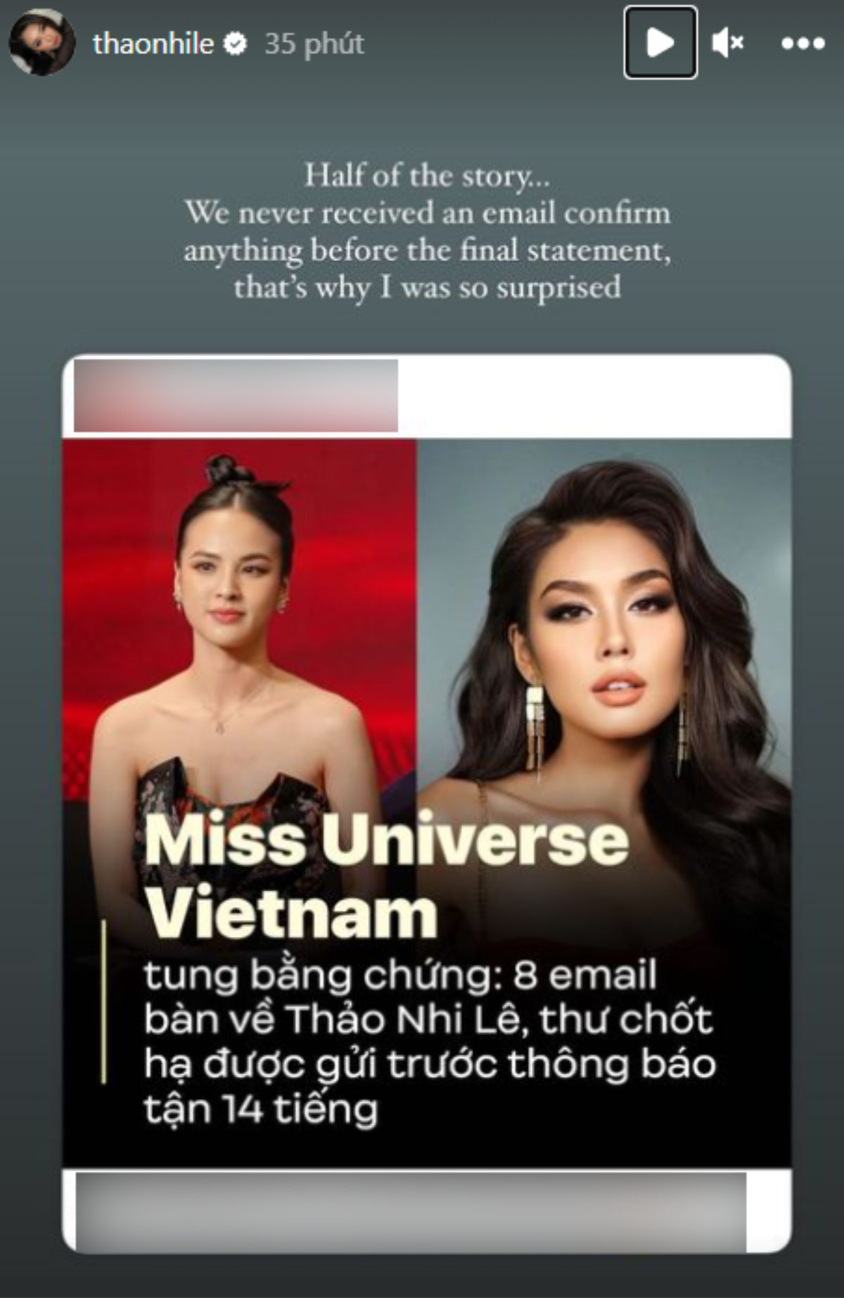 Thảo Nhi Lê 'tố' tổ chức Miss Universe Vietnam: Một nửa sự thật thì không bao giờ là sự thật Ảnh 2