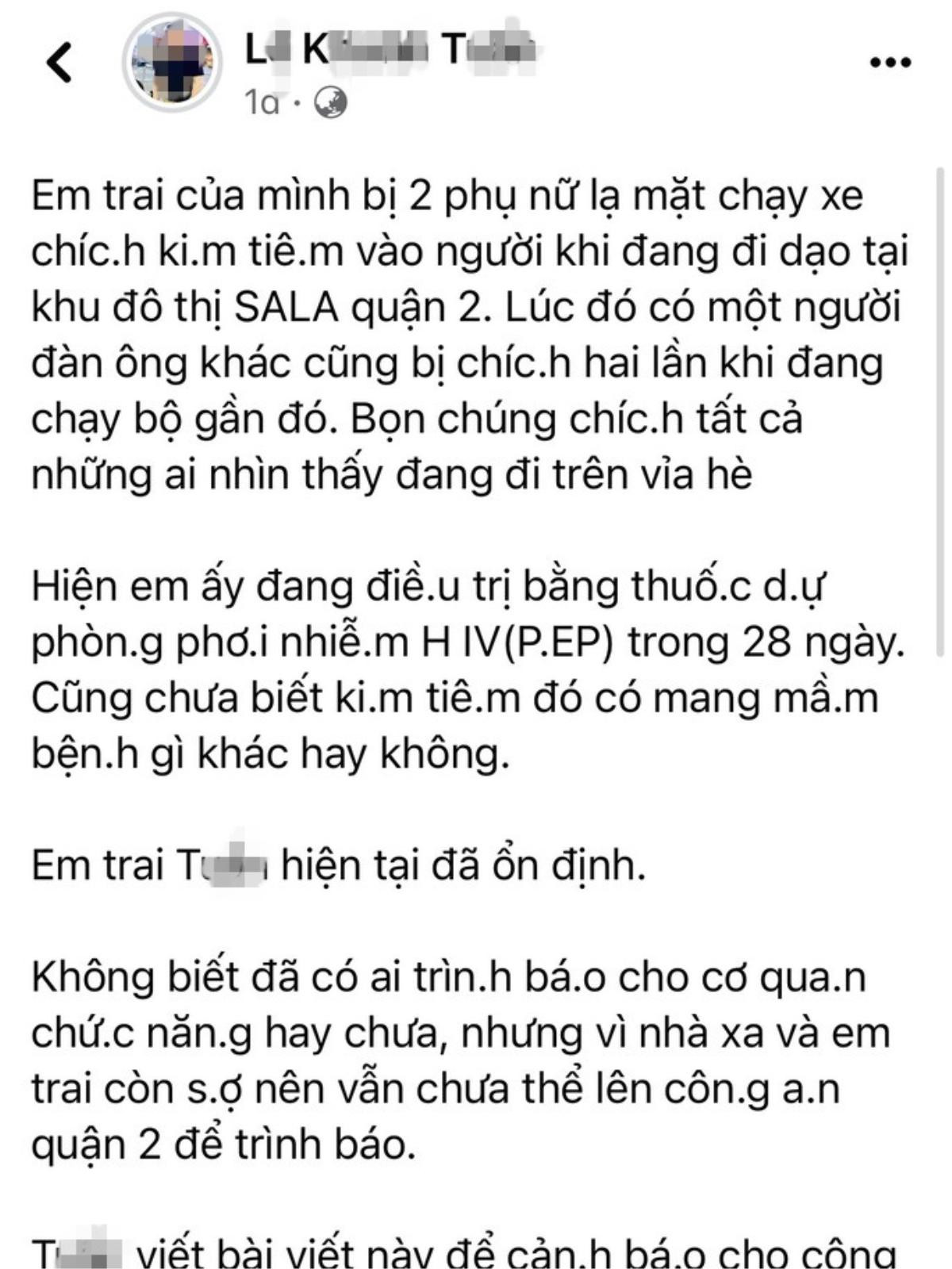 Xôn xao thông tin thiếu niên 16 tuổi bị 2 phụ nữ lạ mặt chích kim tiêm khi đang đi tập thể dục Ảnh 1