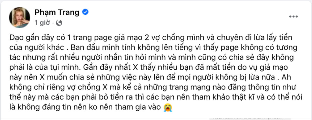 Vợ chồng Xoài Non lên tiếng chuyện bị mạo danh Ảnh 3