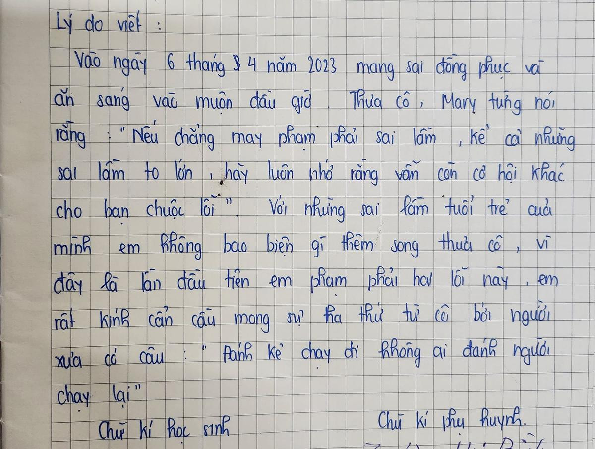 Cô giáo phì cười vì bản kiểm điểm của học trò, CĐM cũng khẳng định: Học giỏi Văn mới viết được thế này Ảnh 1