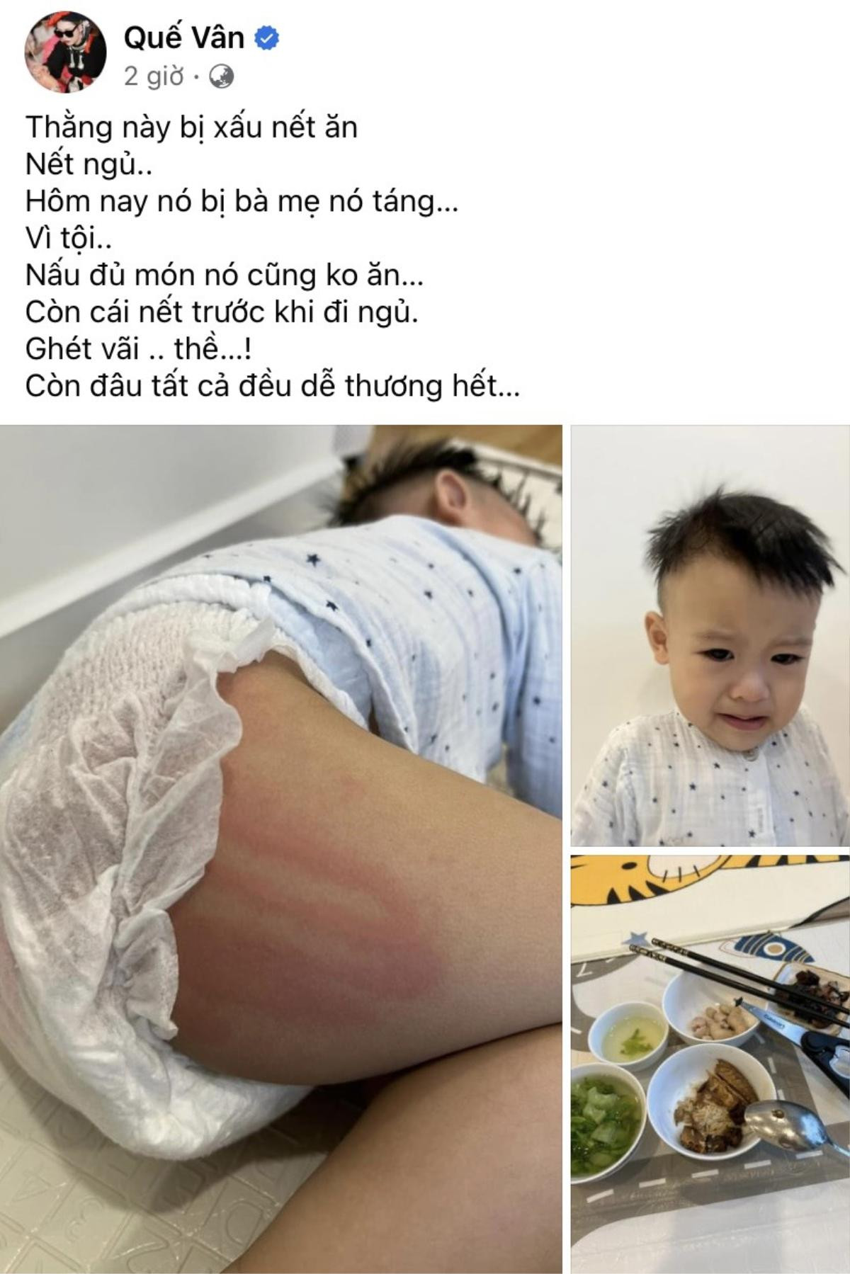 Nữ diễn viên Vbiz gây tranh cãi khi vô tư đăng ảnh dạy dỗ con bằng cách 'tác động vật lý' Ảnh 1