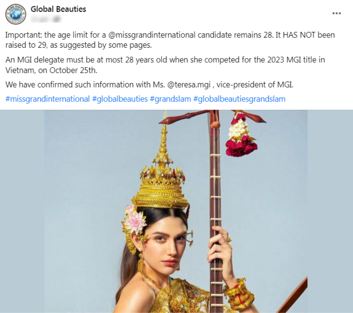 Phó chủ tịch Teresa: 'Miss Grand International chỉ chấp thuận thí sinh 28 tuổi' Ảnh 1