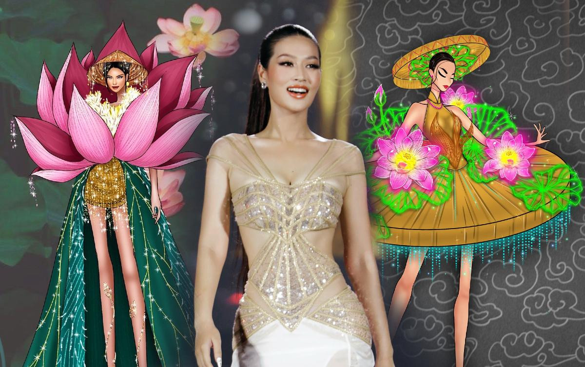 Họa tiết Hoa sen xuất hiện nhan nhãn tại cuộc thi trang phục dân tộc Miss Grand Vietnam Ảnh 1