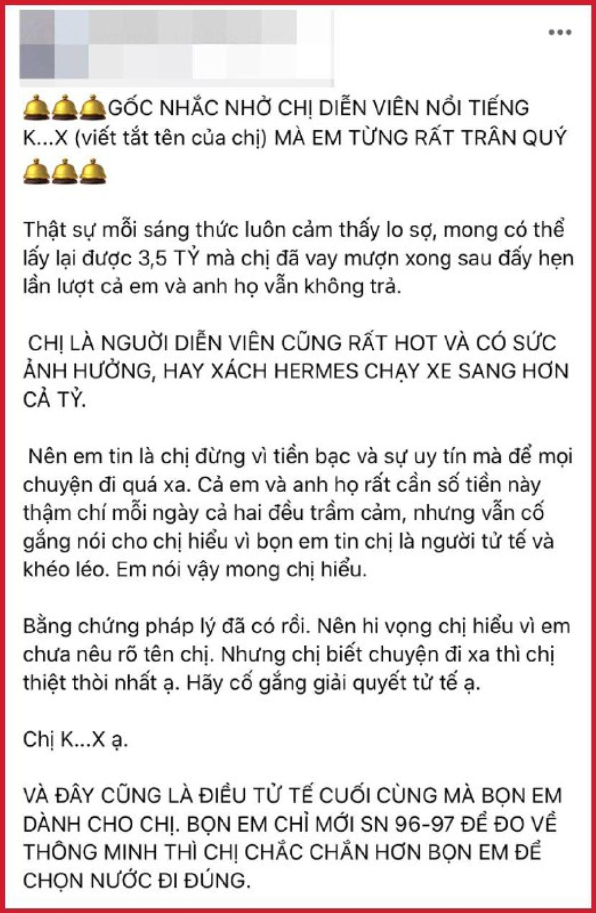 Vụ Kiều Trinh Xíu bị tố nợ 3,5 tỷ: Đăng đàn đáp trả nhưng đối phương tung bằng chứng lại âm thầm xóa? Ảnh 1