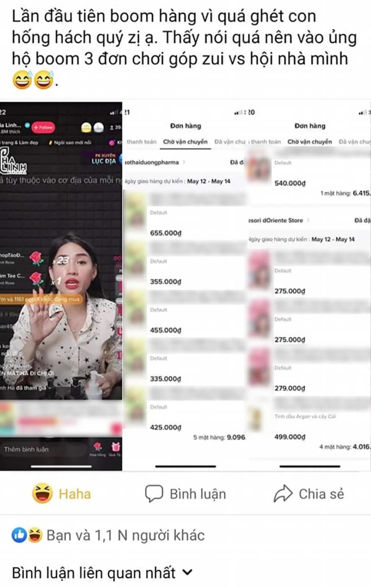 Trở lại livestream bán hàng, Hà Linh lại đối mặt với làn sóng 'bom' hàng, có đơn lên đến chục triệu Ảnh 2