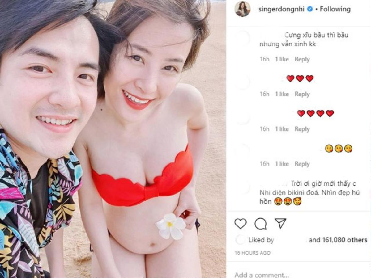 Team bầu bí Vbiz: Đông Nhi bụng tròn xoe vẫn chẳng ngại diện bikini nhưng trùm cuối còn khủng hơn Ảnh 1