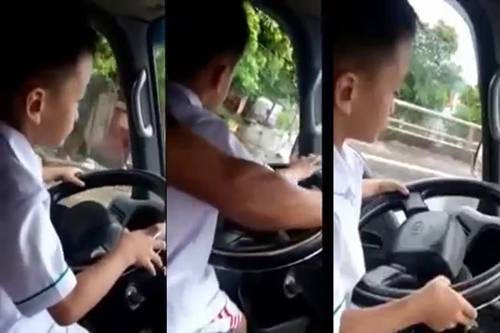 Tìm ra bé trai 6 tuổi lái xe ô tô lao băng băng trên đường tại Quảng Ninh Ảnh 2