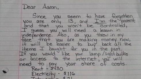 Bức thư hài hước của mẹ gửi con trai 13 tuổi trên facebook Ảnh 2