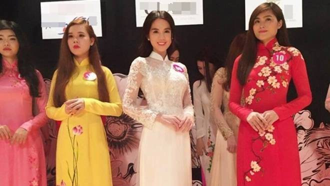 Ngọc Trinh diện áo dài tham dự cuộc thi hoa hậu tỉnh lẻ Ảnh 2