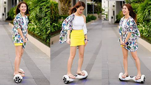 Ngọc Thảo 'lướt như bay' trên phố với xe điện 2 bánh cực chất Ảnh 2