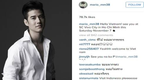 Mario Maurer gửi lời chào Việt Nam trên Instagram Ảnh 2