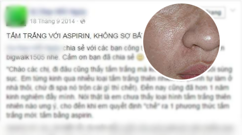 Cẩn thận với chiêu thức dùng aspirin làm mặt nạ trắng da Ảnh 2