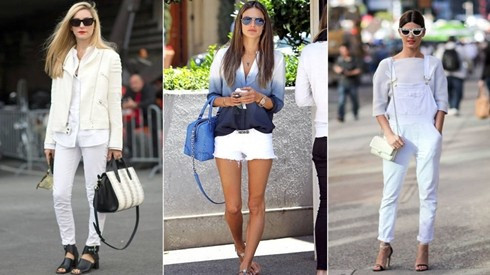 9 cách mix denim trắng đẹp như các fashionista thế giới Ảnh 2