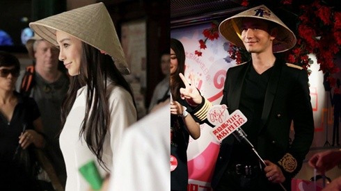 Thú vị hình ảnh sao Hoa ngữ điệu đà bên nón lá Việt Ảnh 2