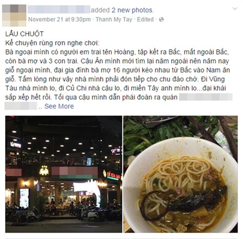 Thực khách vụ chuột chết trong nồi lẩu lên tiếng Ảnh 2