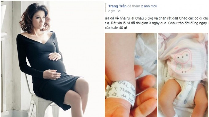 Trang Trần khoe con gái 'chân dài' sau 3 ngày chào đời Ảnh 2