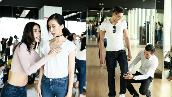 Minh Tú, Ngọc Tình 'thị phạm' tại buổi huấn luyện catwalk Siêu mẫu Ảnh 2