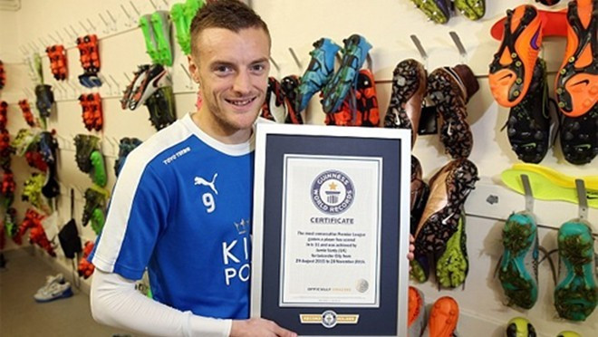 Vardy ghi danh vào sách kỷ lục Guinness Ảnh 2
