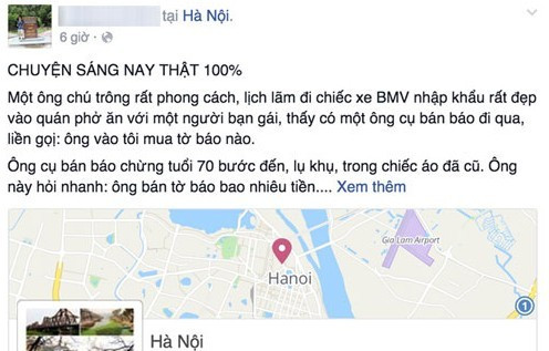 Đại gia BMW cò kè 500 đồng của ông lão bán báo nghèo Ảnh 2
