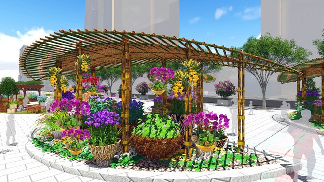 Phối cảnh đường hoa Tết Bính Thân ở Sài Gòn Ảnh 2