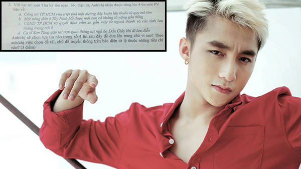 Đề thi gây chú ý vì giả sử Sơn Tùng… gặp tai nạn giao thông Ảnh 2