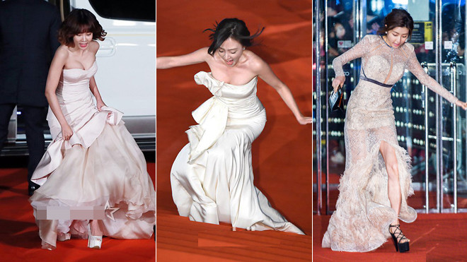 Kiều nữ Hàn thay nhau vấp ngã trên thảm đỏ cuối năm Ảnh 2