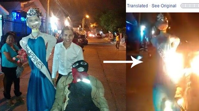 Fan cuồng đốt hình nộm Tân Hoa hậu Hoàn vũ 'xả xui' đêm giao thừa Ảnh 2