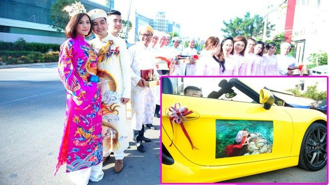 Vân Trang chơi 'nổi' in hình cưới lên hàng loạt siêu xe Ảnh 2