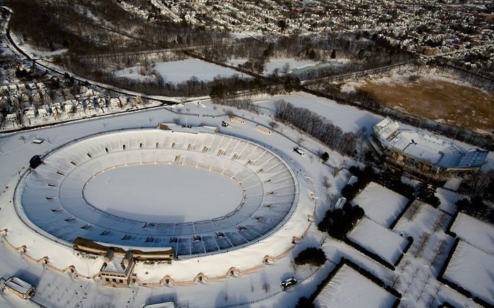 19 The Yale Bowl in New Haven, Connecticut, is blanketed in snow