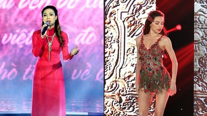 Ngắm trang phục Tết đẹp rụng rời của Mỹ Tâm, Hà Hồ trên sóng truyền hình Ảnh 2