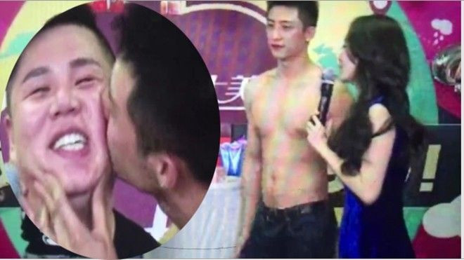 Clip: 'Cố Hải' khoe body 6 múi, hôn MC nam trên sóng truyền hình Ảnh 2