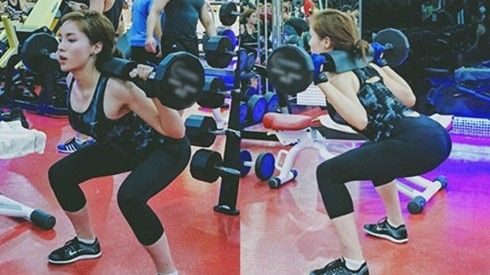 Ngắm vòng 3 gợi cảm của Kỳ Duyên khi gánh tạ 40 kg Ảnh 2