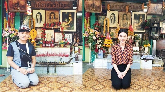 Cùng Trịnh Tú Trung viếng thăm đền thờ Mae Nak của 'Tình người duyên ma' Ảnh 2