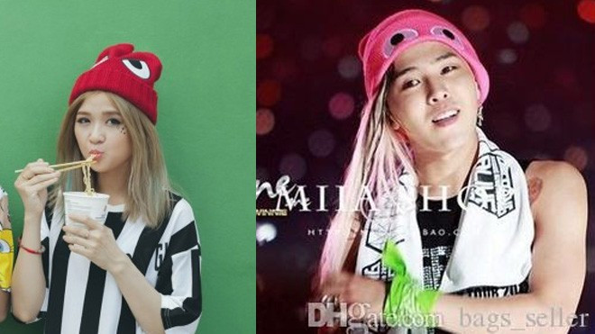 Đặc biệt hơn chiếc mũ beanie của cô nàng cũng có "hai mắt" tương tự mũ của leader Bigbang - G Dragon.