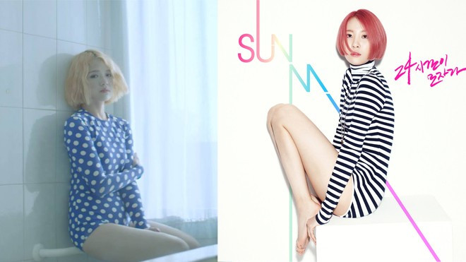 Bộ jumsuit có ý tưởng tương tự như nữ ca sĩ Sunmi nhóm Wonder girls, nhưng Suni đã làm mới nó bằng họa tiết chấm bi.