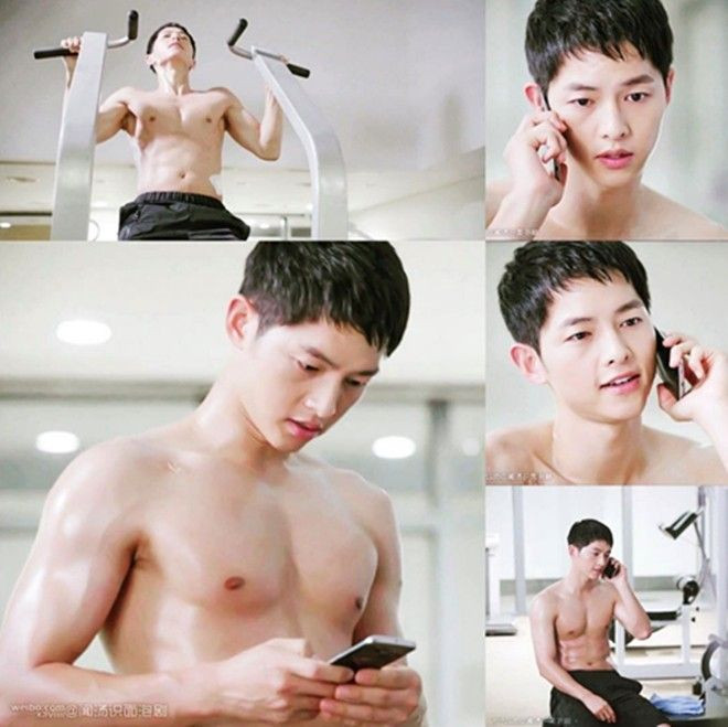 Thân hình hoàn hảo của Song Joong Ki trong Hậu duệ mặt trời.