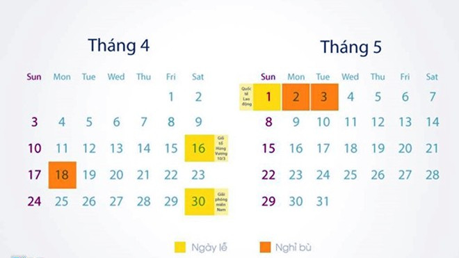 Nghỉ 7 ngày dịp giỗ tổ Hùng Vương và lễ 30/4, 1/5 Ảnh 2