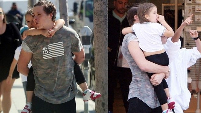 Anh trai hoàn hảo Brooklyn Beckham dịu dàng cõng Harper đi chơi Ảnh 2