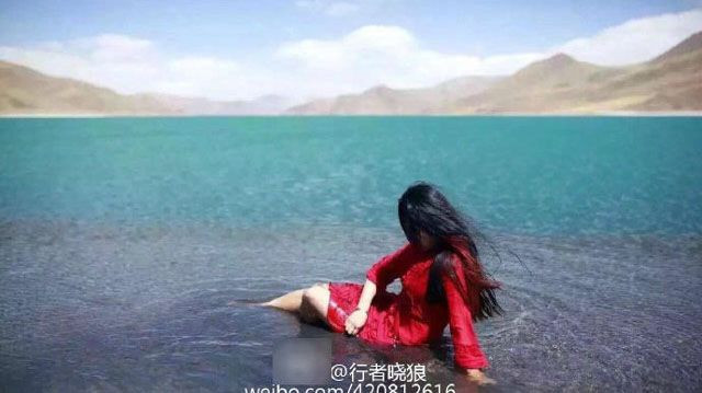 Cư dân mạng bất bình với cô gái chụp ảnh khỏa thân ở hồ thiêng Tây Tạng Ảnh 2
