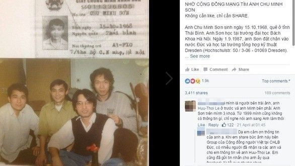 Người bố nhờ cộng đồng tìm con trai thất lạc ở Đức gần 20 năm qua Ảnh 2