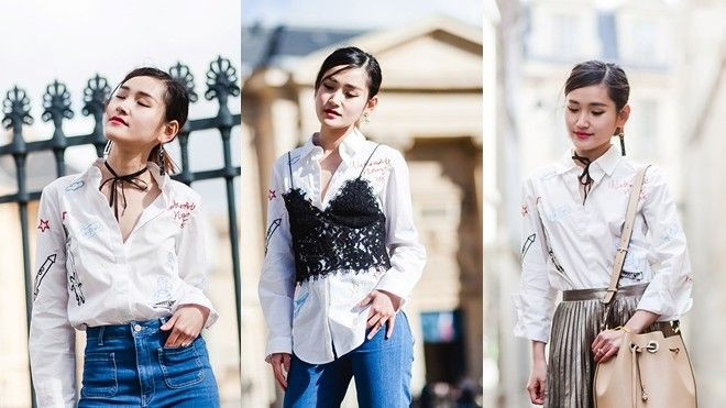 Học 7 cách mix áo sơ mi trắng cùng fashion blogger Miu Ảnh 2