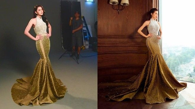 Davika Horne - Hà Hồ: Dù đụng hàng nhưng vẫn đẹp xuất sắc với thiết kế của Lý Quí Khánh Ảnh 2