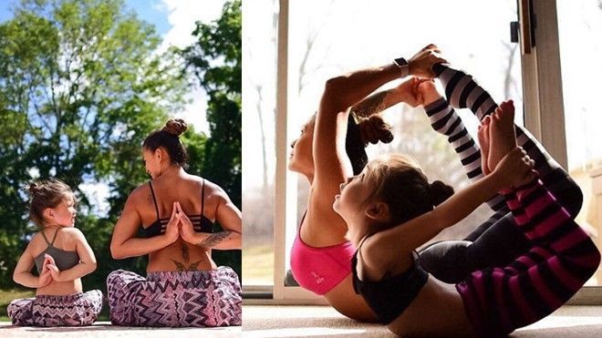 Bộ ảnh mẹ và con gái tập yoga truyền cảm hứng Ảnh 2