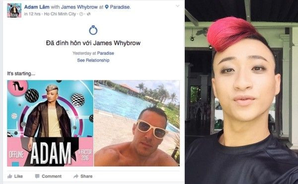 Sốc: Adam Lâm công khai đính hôn với bạn trai đồng giới Ảnh 2