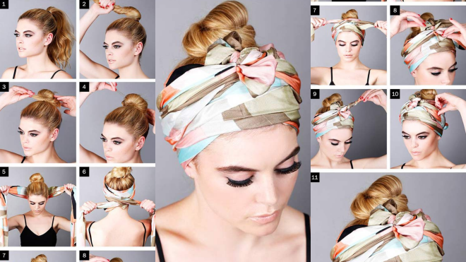 Biến tấu cho tóc đẹp quên sầu chỉ bằng 1 chiếc khăn Ảnh 2