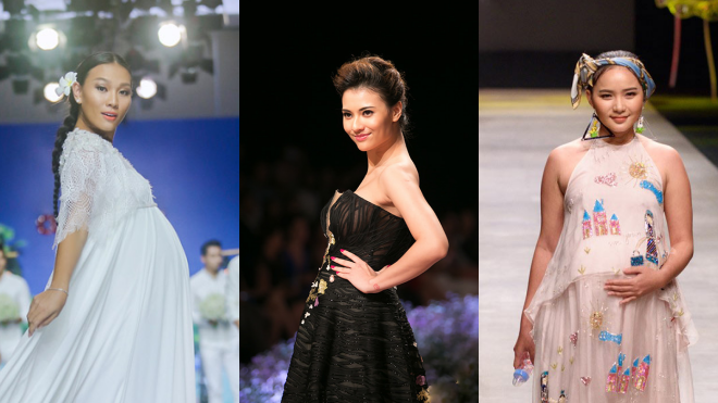 3 mỹ nhân Việt tự tin khoe bụng bầu trên sàn catwalk Ảnh 2