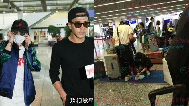 Dương Mịch được chồng đón tận sân bay, Lưu Thi Thi quỳ thấp chỉnh giày cho chồng Ảnh 2